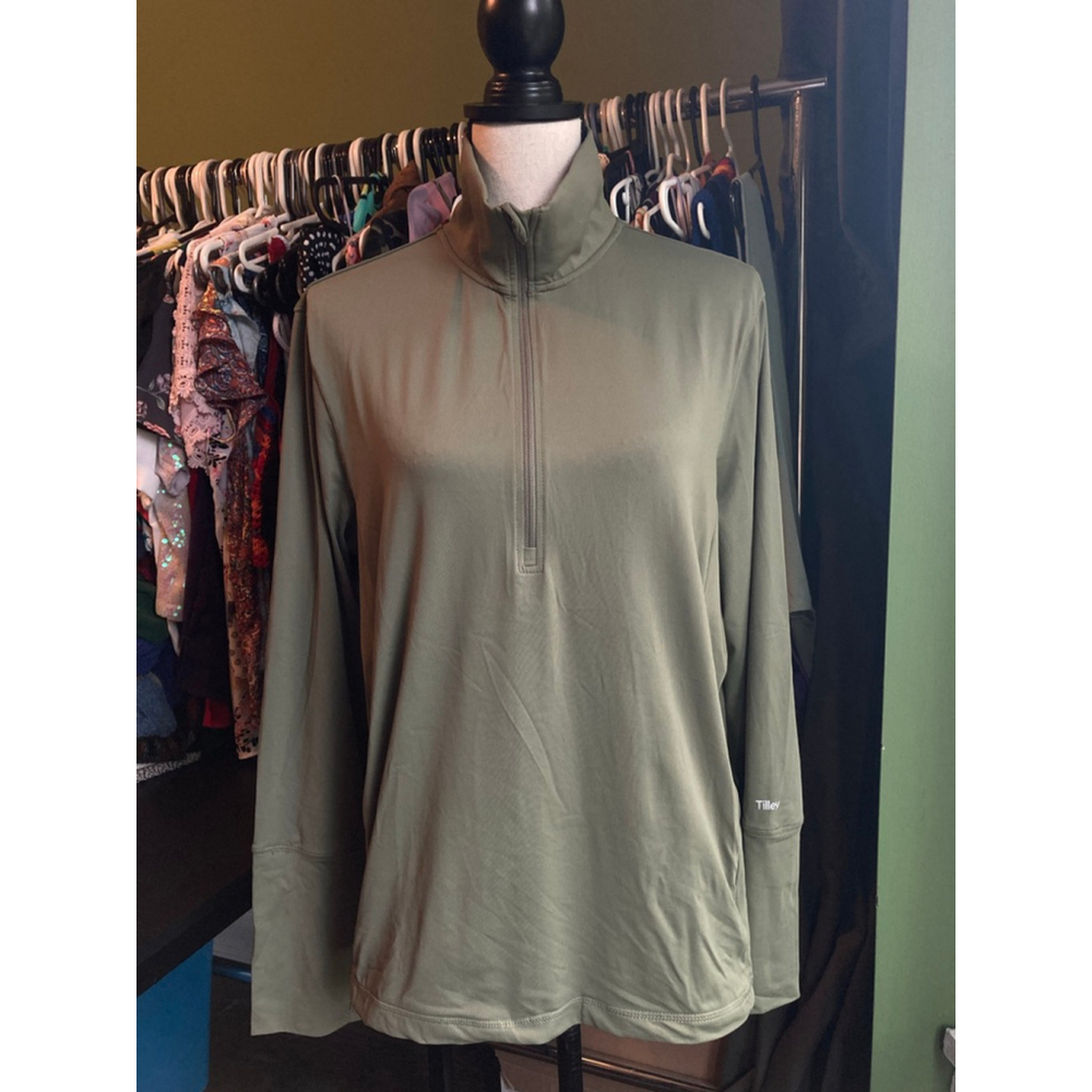 Women's Tilley Pullover XL Green half zip